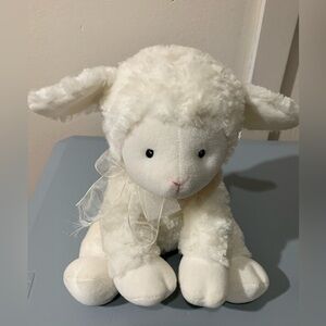 Gund Cream Plush Lamb with Ribbon